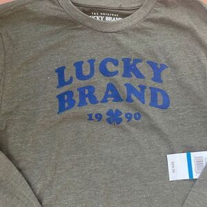 NWT Boys Lucky Brand cotton long-sleeve t-shirt, boy’s xl, green with blue logo